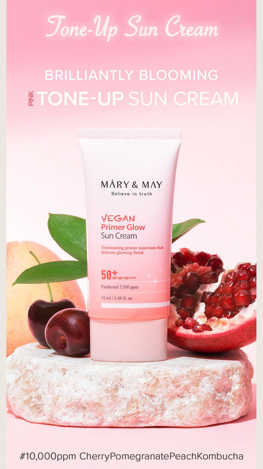 MARY&MAY Vegan Primer Glow Sun Cream SPF50+ PA++++ 50ml